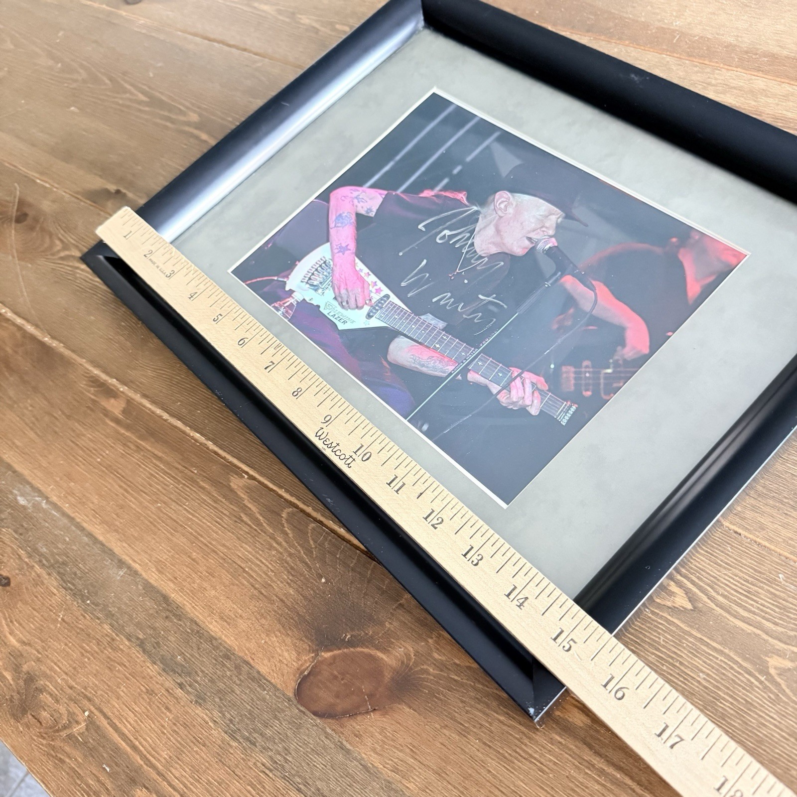 JOHNNY WINTER Signed Autograph 15x12" Framed Photo