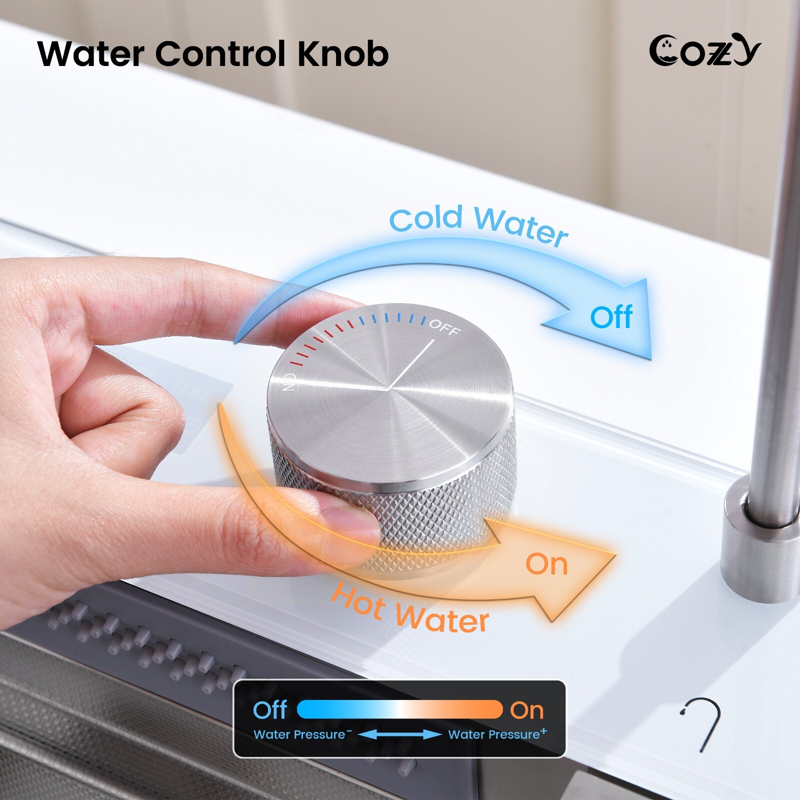 Cozy 33x22" Multifunctional Overmount Kitchen Sink Faucet Combo Brush Nickel