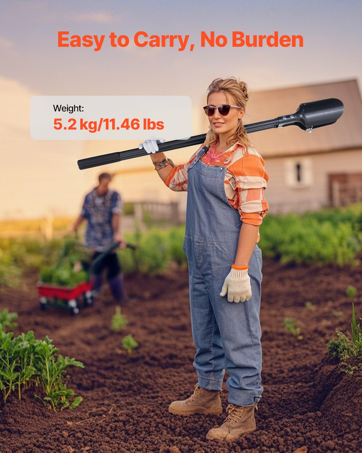 57.5-Inch Manual Post Hole Digger with Carbon Steel Handle