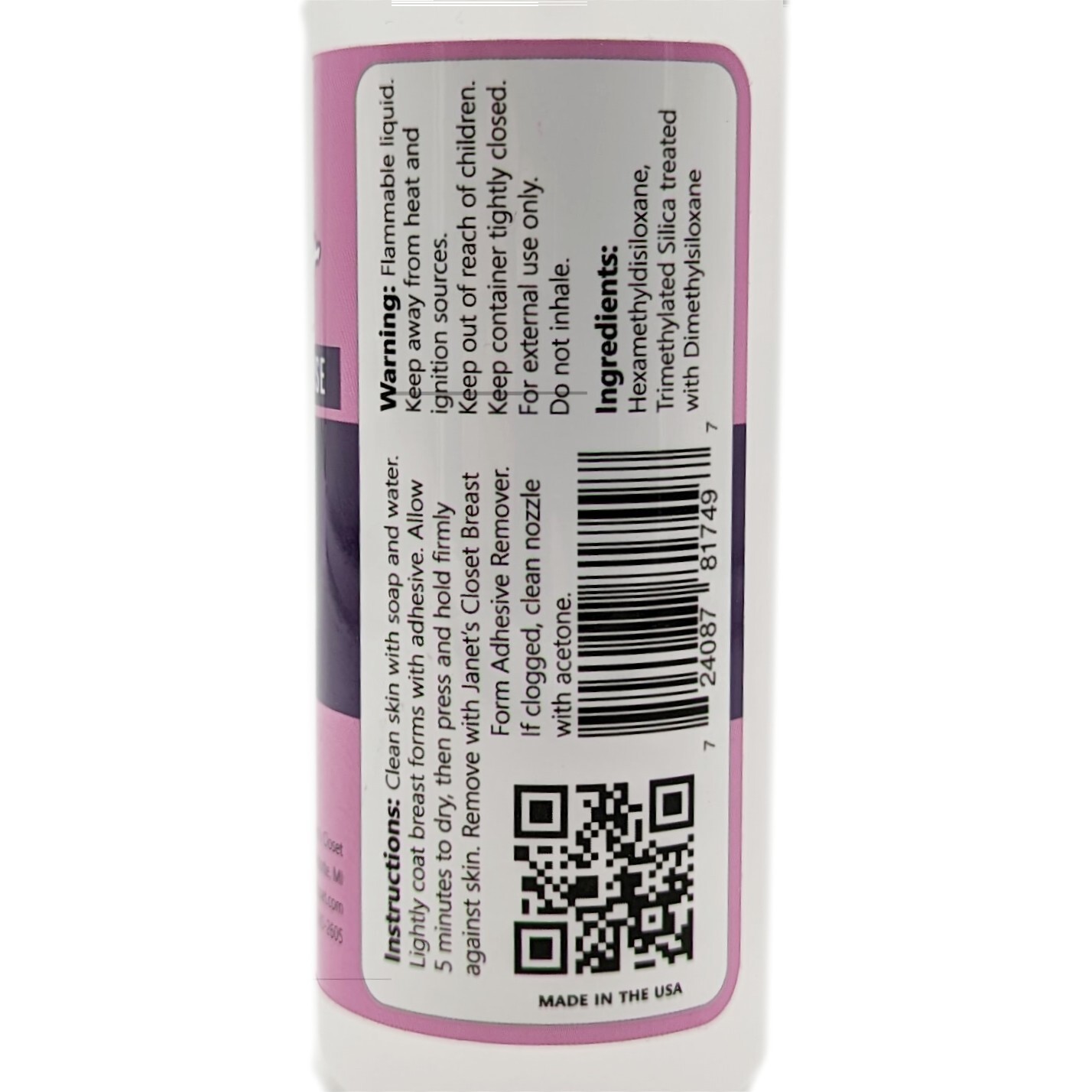 Janets Closet Medical Grade Breast Form Adhesive and Remover COMBO Made in USA