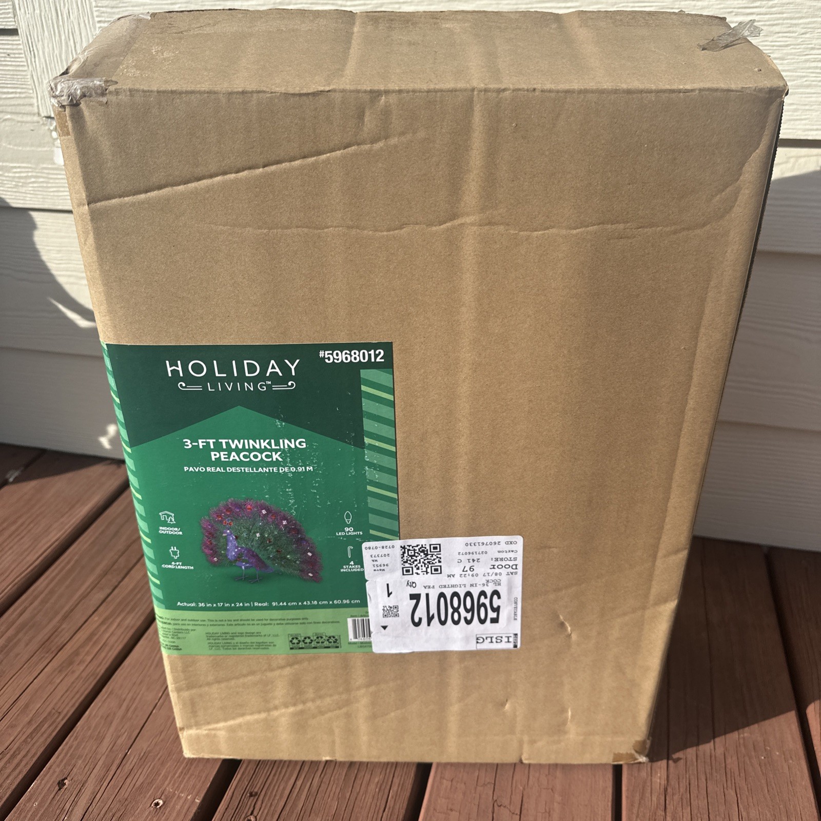 Holiday Living Multicolor Twinkling Peacock Holiday Decoration Christmas 3FT LED