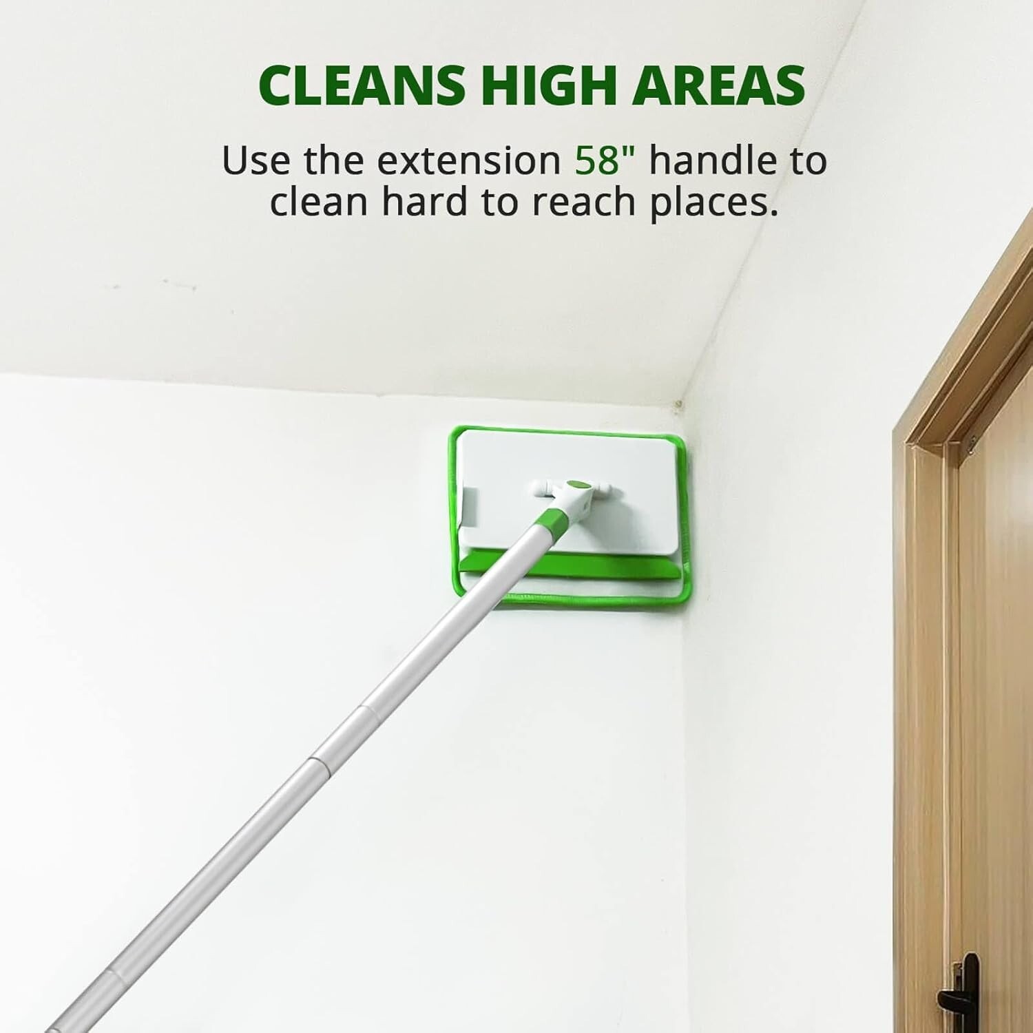 Baseboard Cleaner Tool with 4 Cleaning Pads for Walls ,Ceiling , Floor, Window