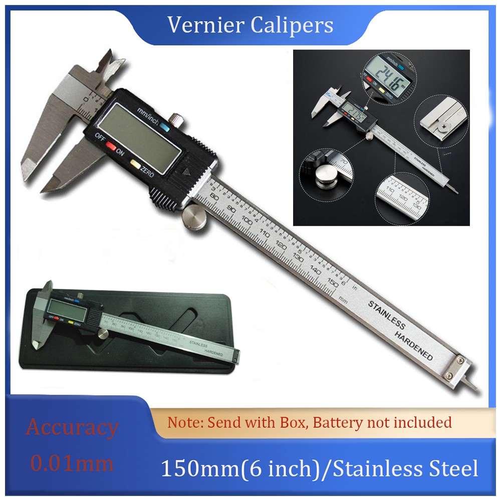 150mm LCD Digital Caliper Vernier Micrometer Electronic Ruler Gauge Measure Tool