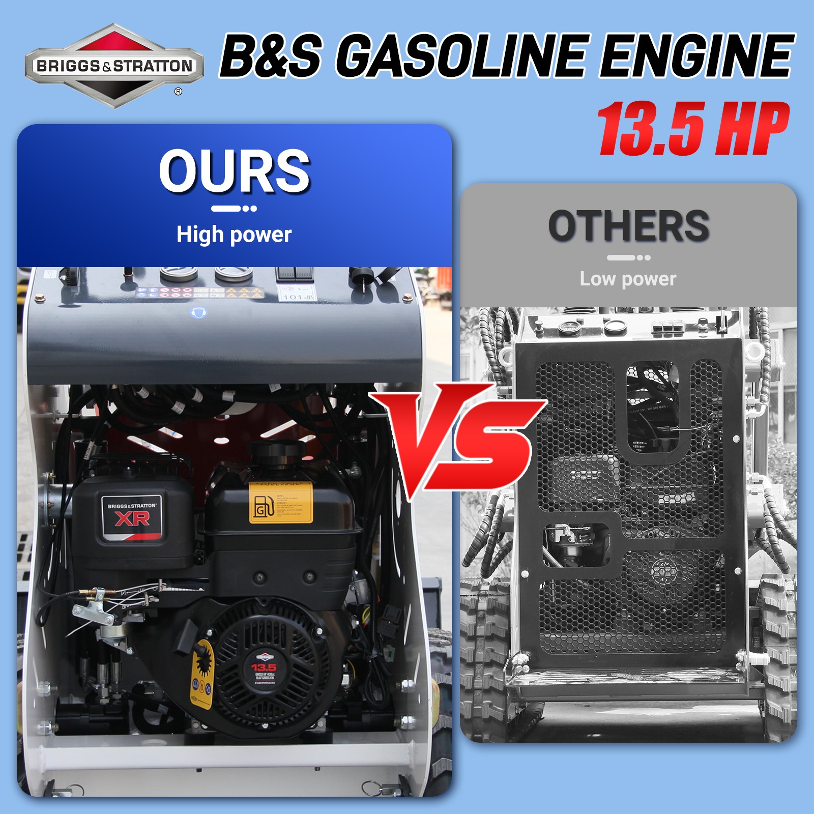 B&S Engine Mini Skid Steer Track Loader Crawler with 2 Attachments