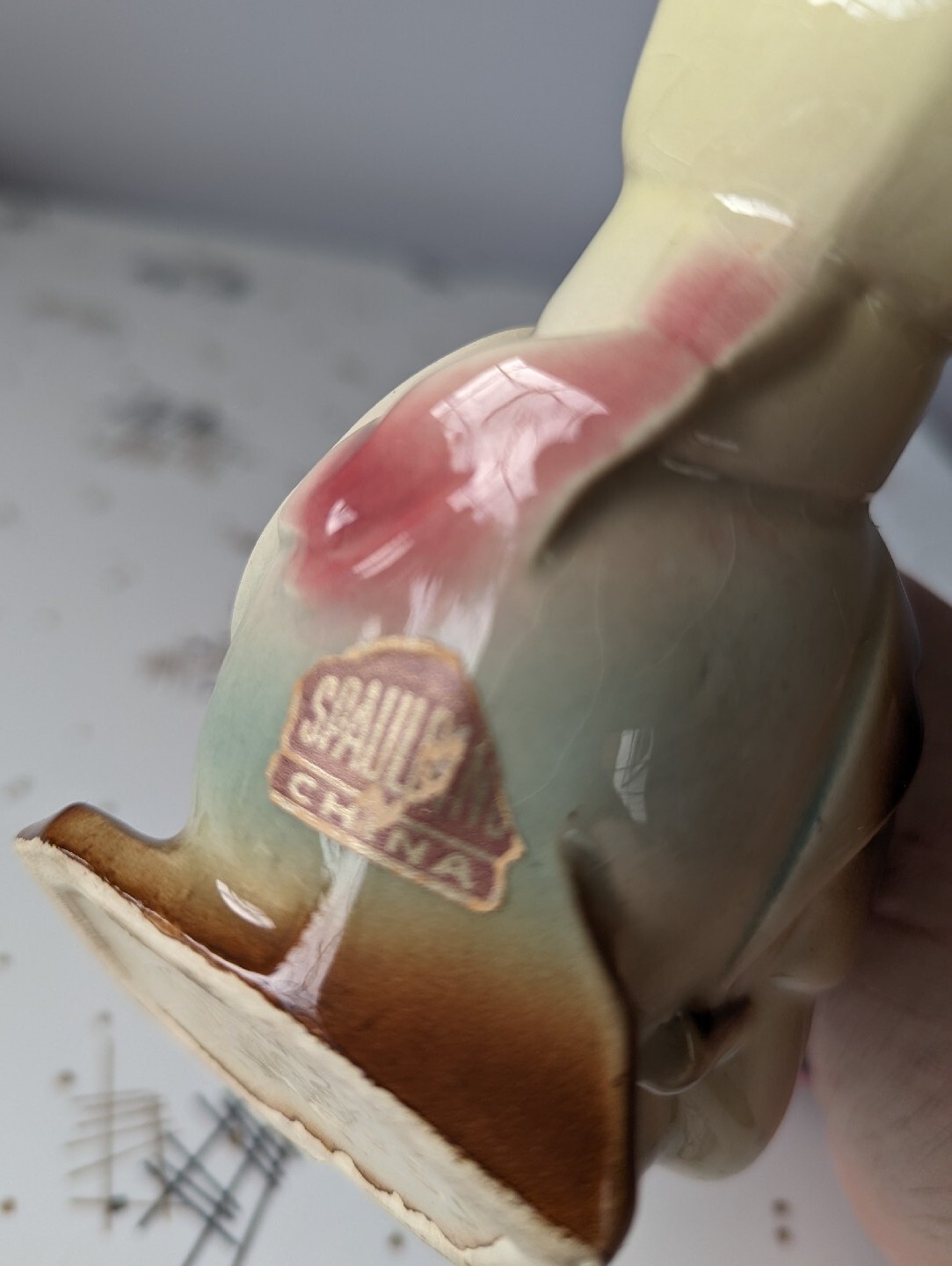 Spaulding China Duck Creamer Vintage Duck Wearing Blue Hat