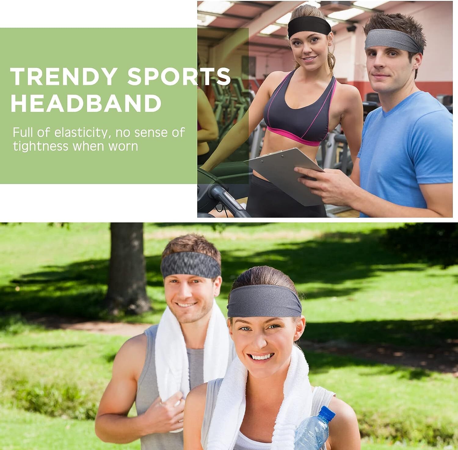 3PCS Sports Headband Anti-Sweat Band Running Yoga Stretch Head Bands Men Women