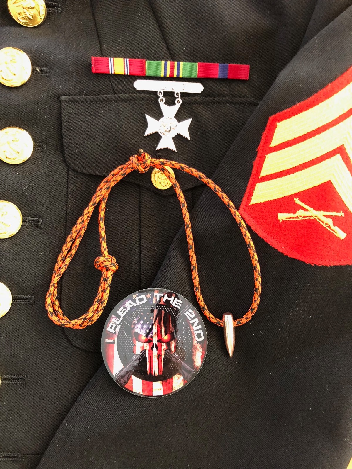 Sniper HOG TOOTH Paracord .30 Cal ...Necklace ...+ 1 Decal ...Orange/Black