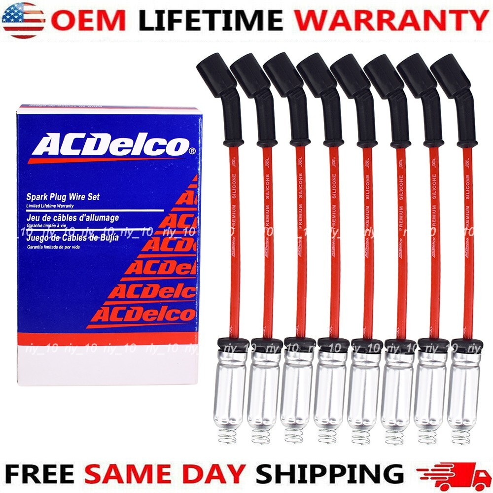 8pcs 758EE Spark Plug Wires For 2014-2018 GM Chevrolet 1500 Silverado Corvette Y