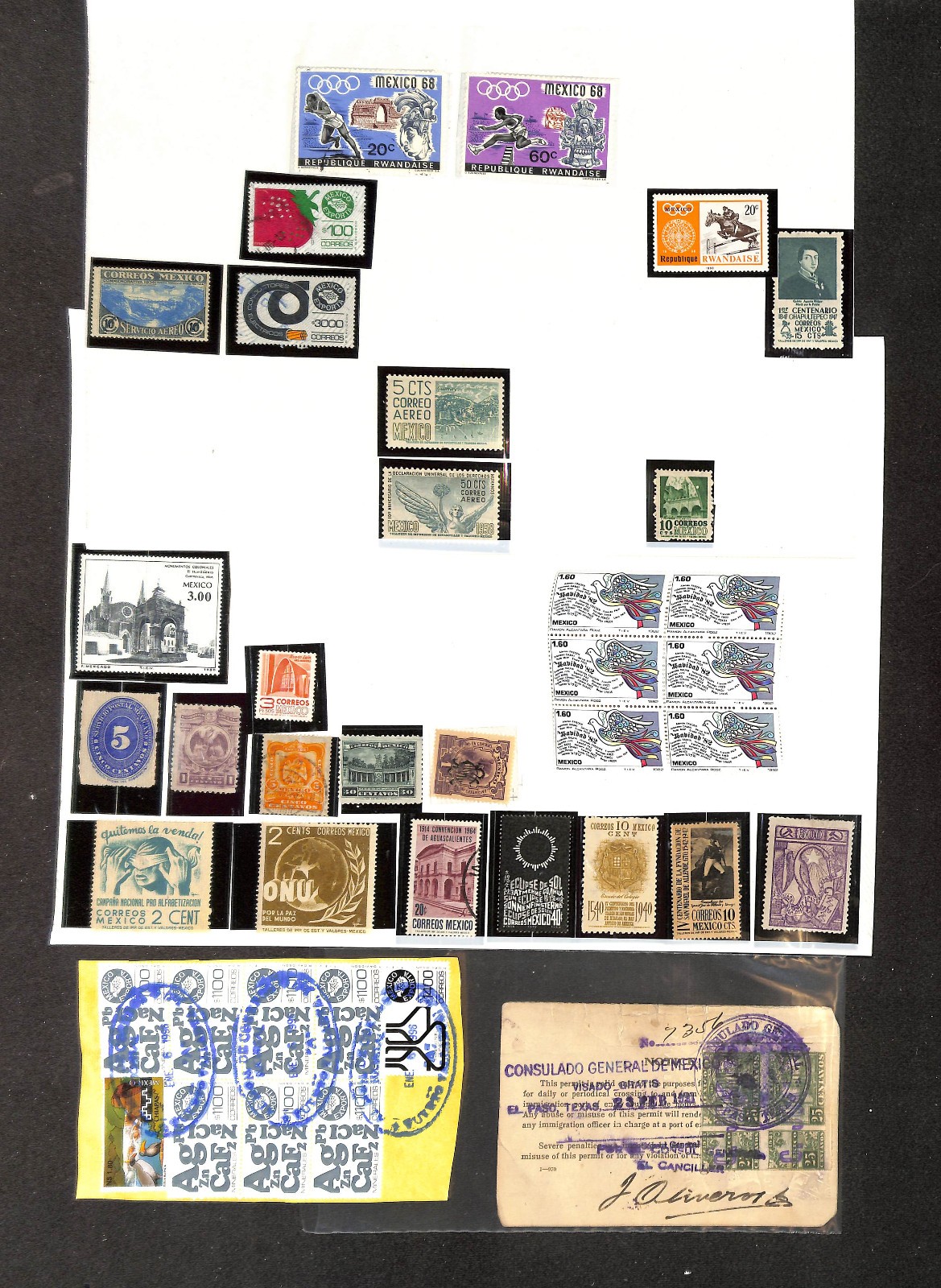 Mexico Stamp Collection on 24 Harris Pages, 1884-1985 (BI)