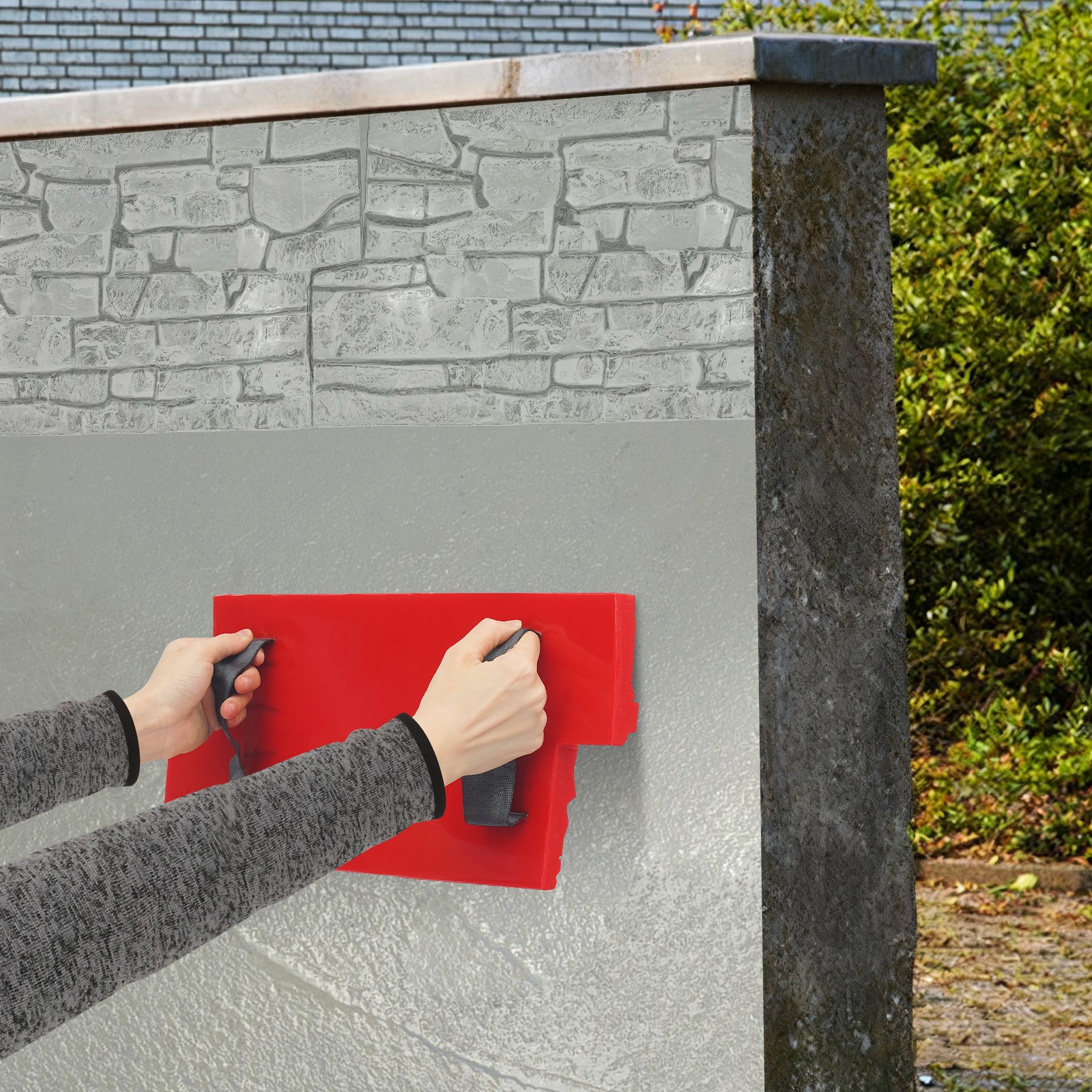 Concrete Wall Mold Polyurethane Seamless Stamp Cement Texture Stone Slate Mat US