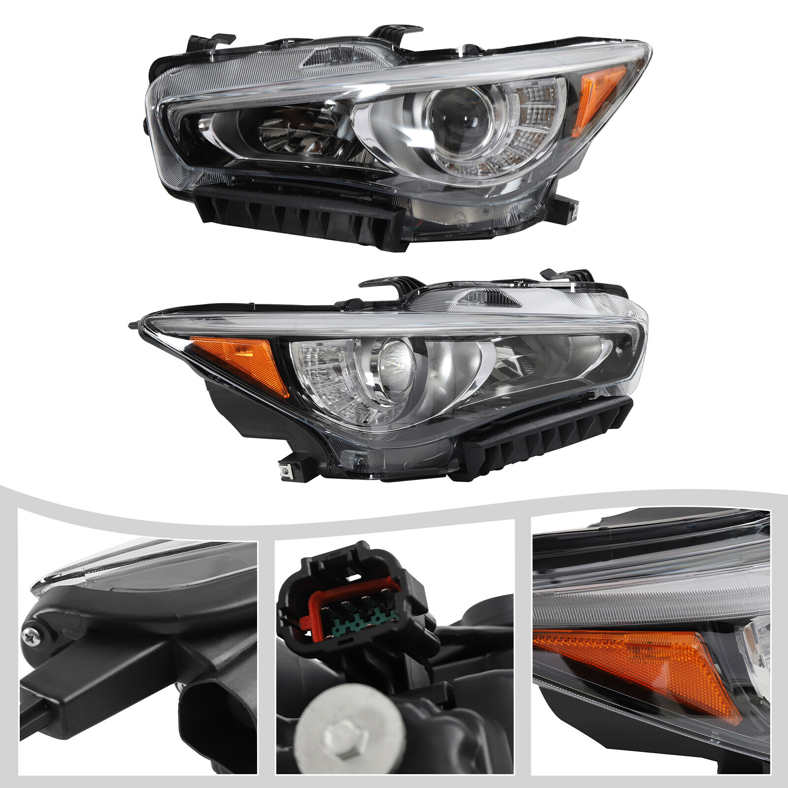 For 2014-2022 Infiniti Q50 LED Headlight Assembly Left Driver Side W/O AFS