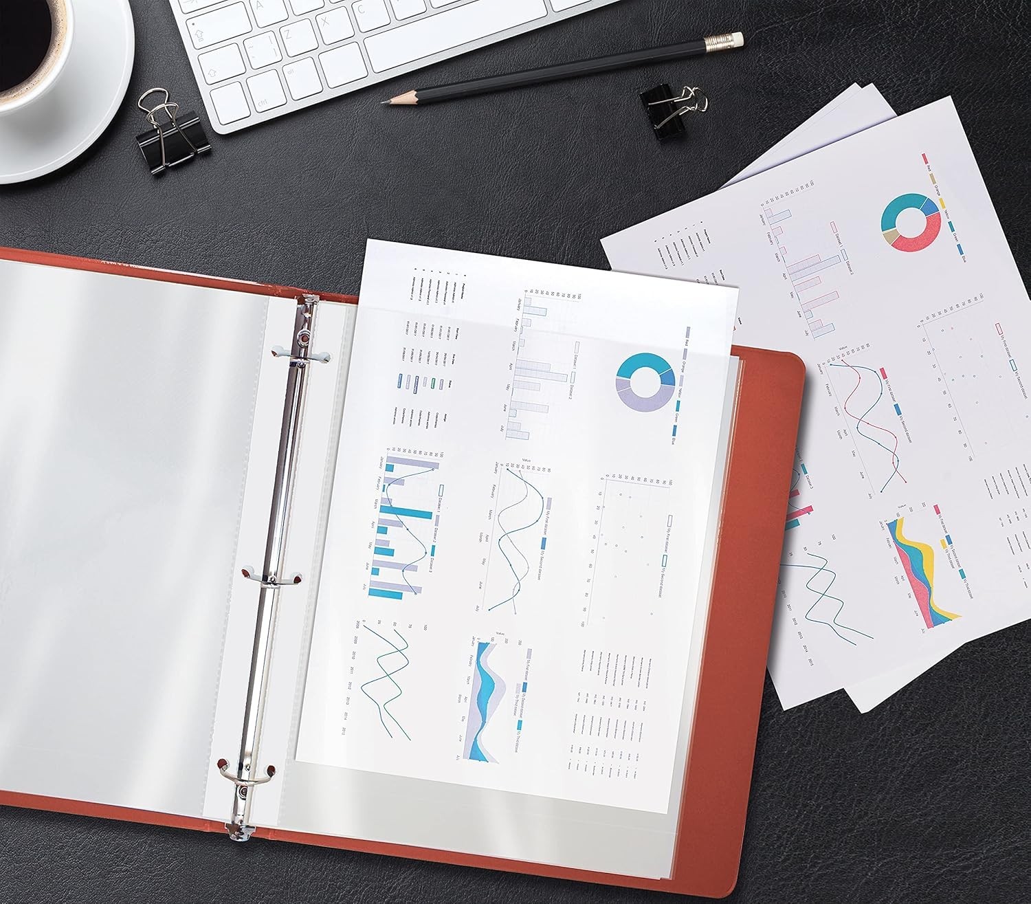 50 Sheet Page Protectors Office Clear Plastic Document Paper Binder Sleeves US