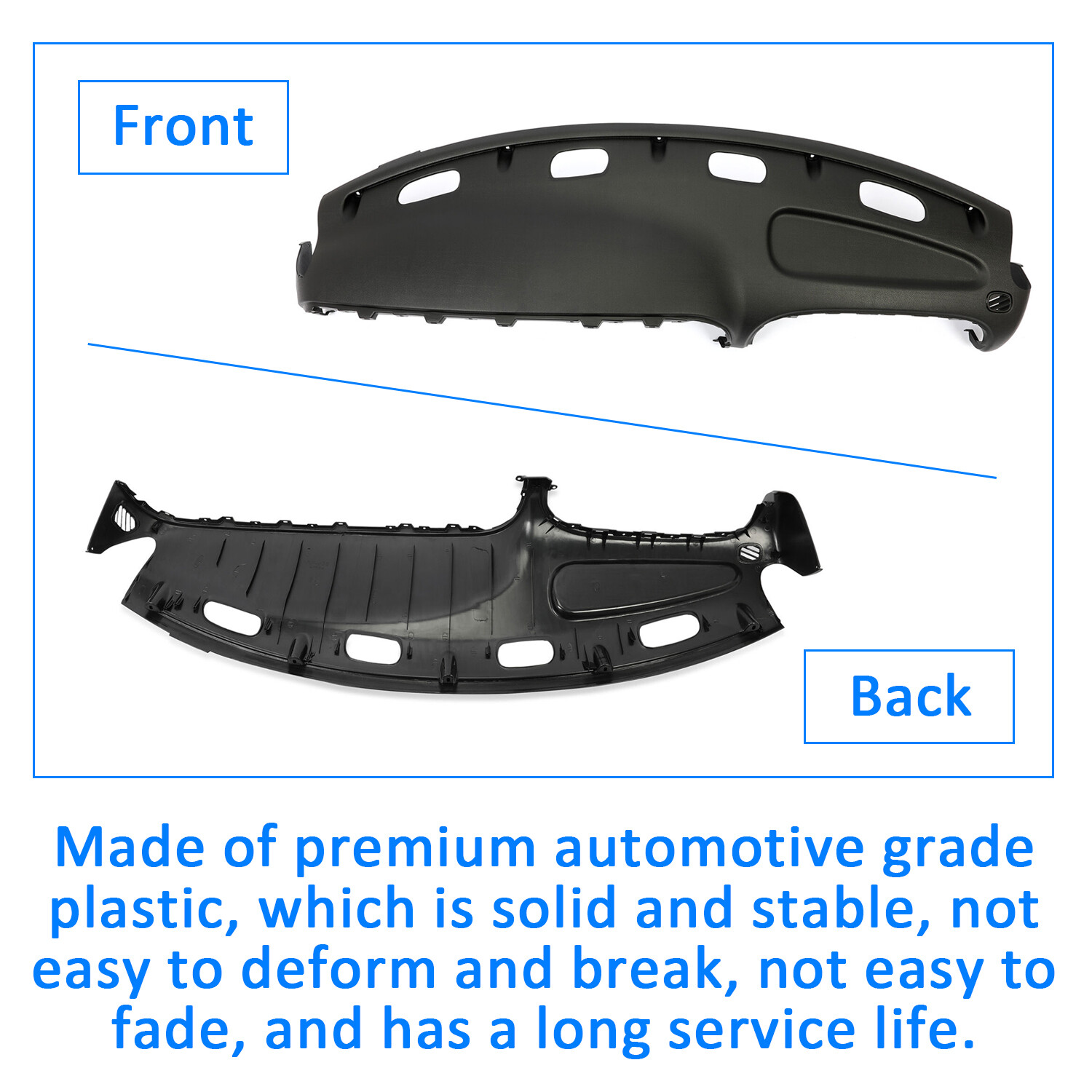 Black Dashboard Panel Dash Pad Board Cover For 1998-02 Dodge Ram 1500 2500 3500