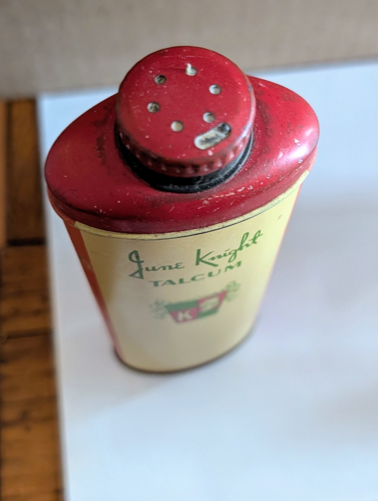 Vintage June Knight Deodorant Shaker Top Powder tin