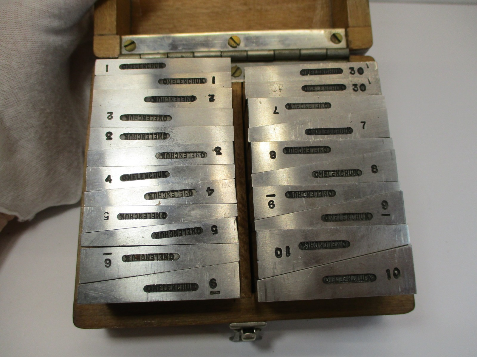 (22) Pc Angle Block Set OMELENCHUK 1° - 30° in Pairs Hard Ground Wood Case EC