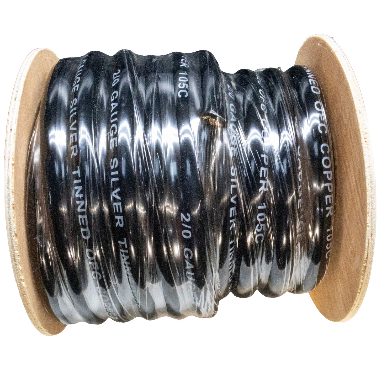 2/0 AWG Tinned Copper Wire Black 50ft spool Heavy Duty Battery Cable Marine