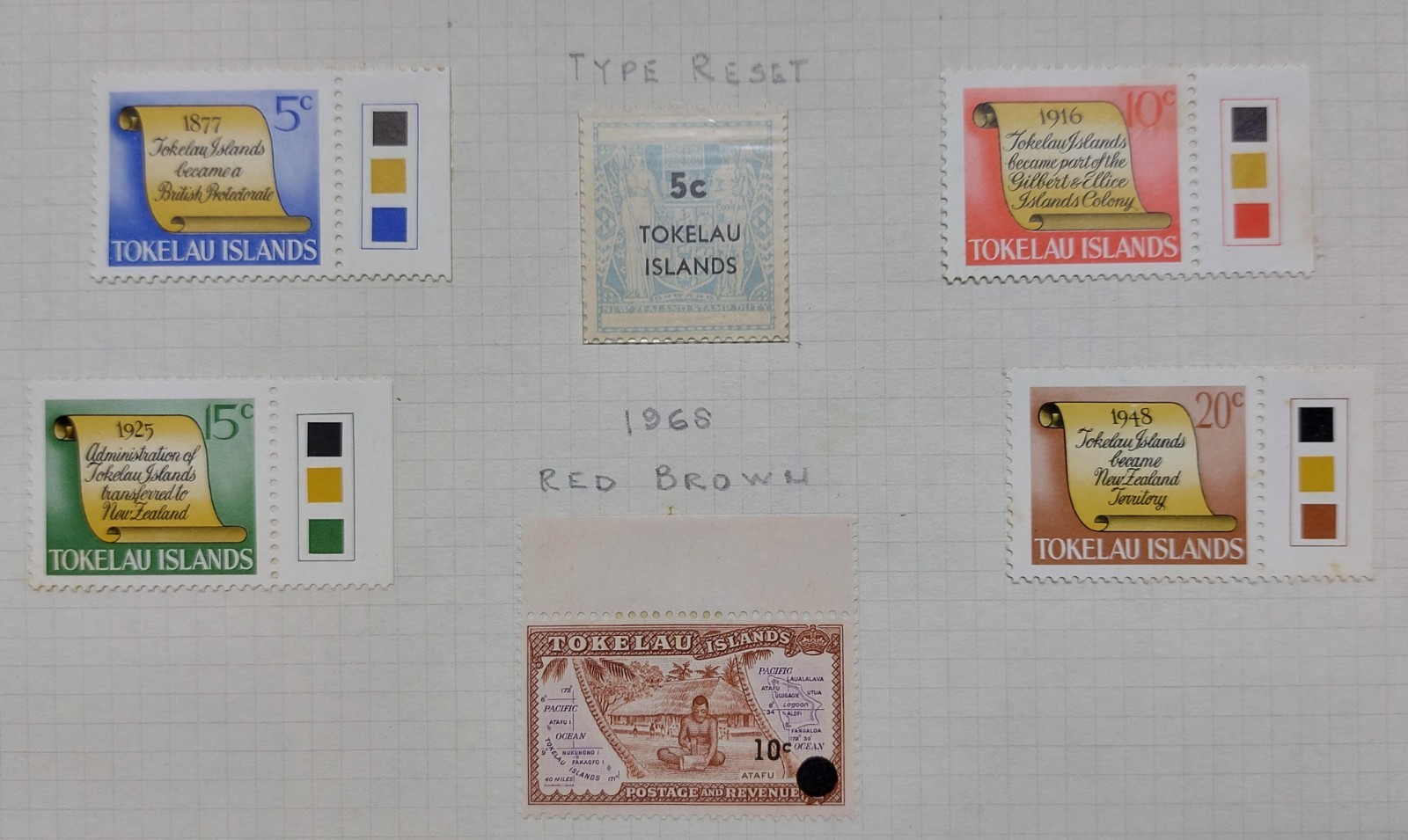 1960's Tokelau Island Collection of MLH Stamps on 5 Album Pages