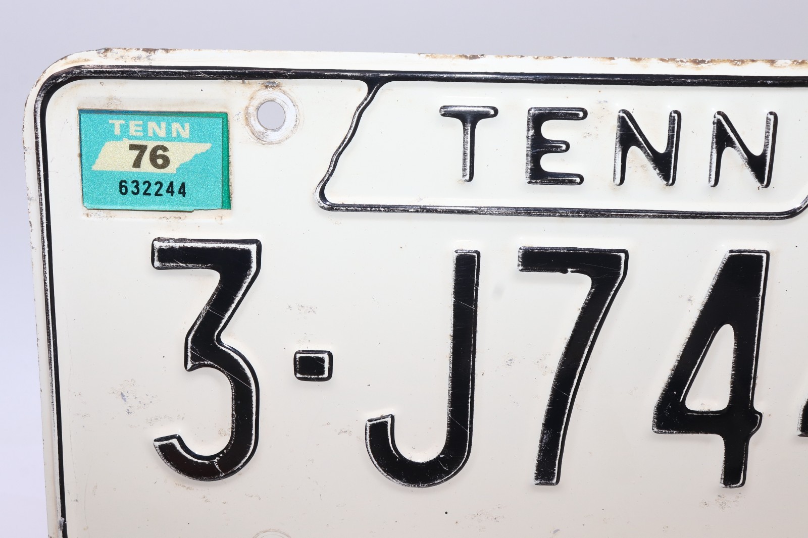 1971-1975 Tennessee License Plate Knox County " 3-J7448 "