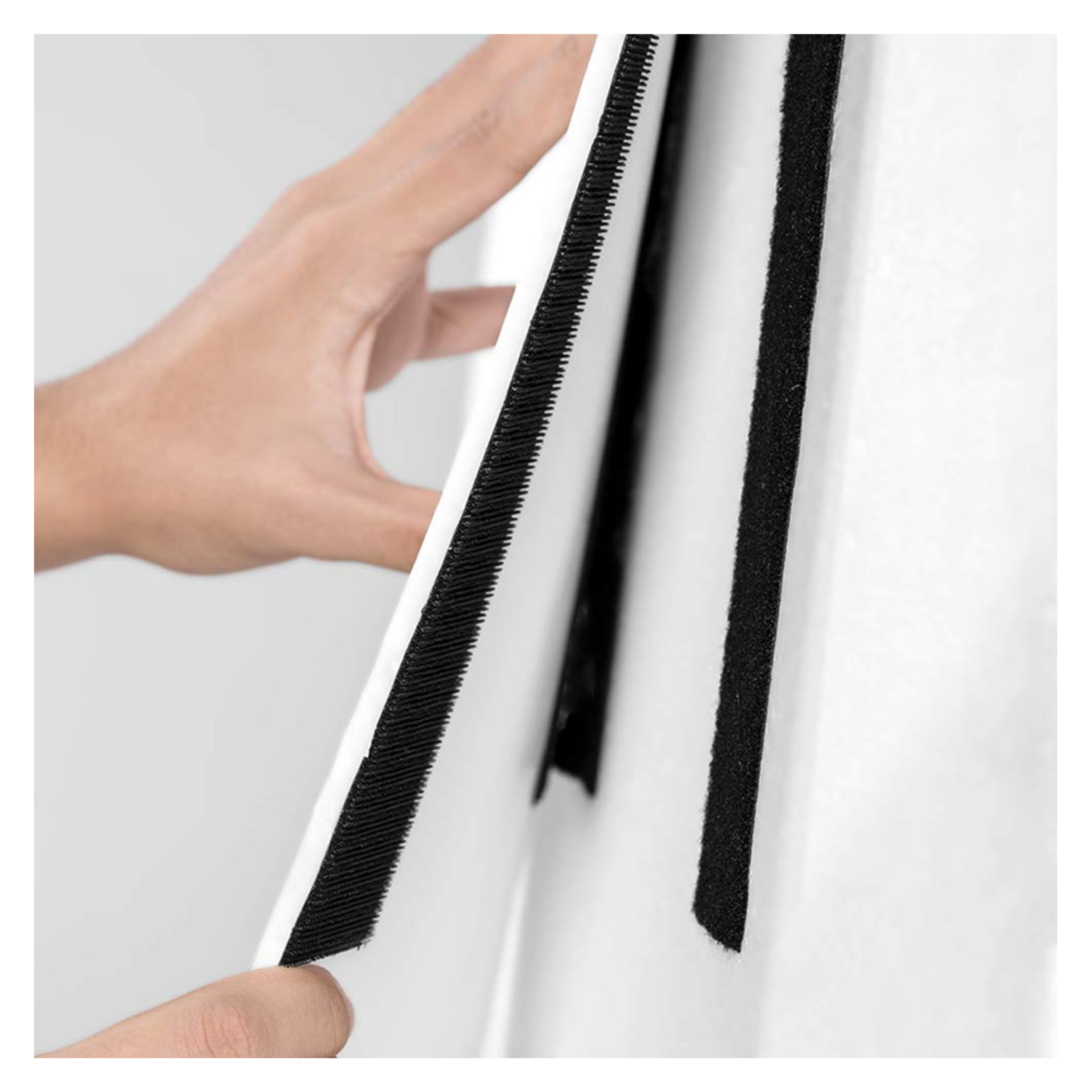 Strenco 2 Inch Adhesive Black Hook and Loop Tape 5 Yards Heavy Duty Strips