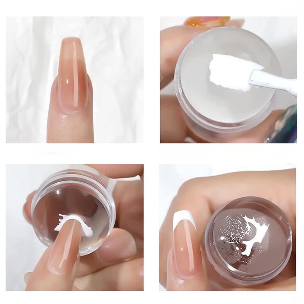 Silicone Head Nail Stamp Set with Scraper French Nail Art Template DIY Tool Lot