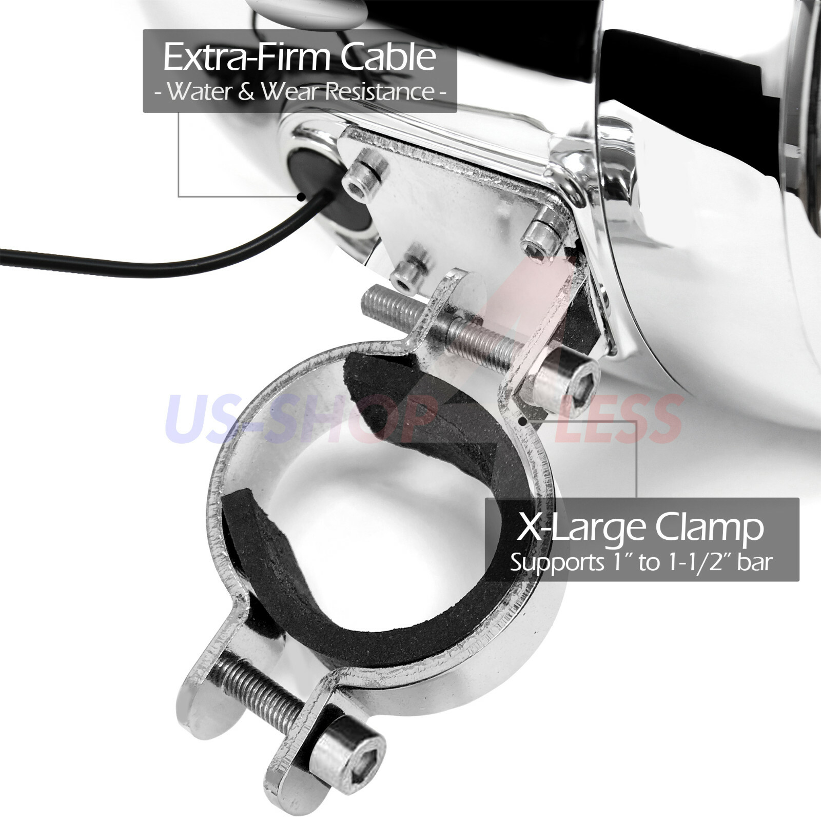 1000W AMP Waterproof Bluetooth Stereo 4 Speaker Audio System USB FM Radio Harley