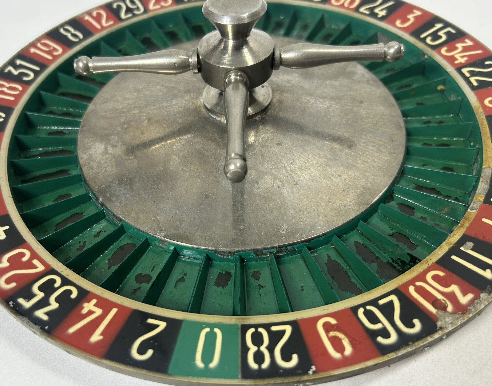 VINTAGE TABLETOP ROULETTE WHEEL ANTIQUE GAMBLING GAMING CASINO MADE FRANCE VIDEO