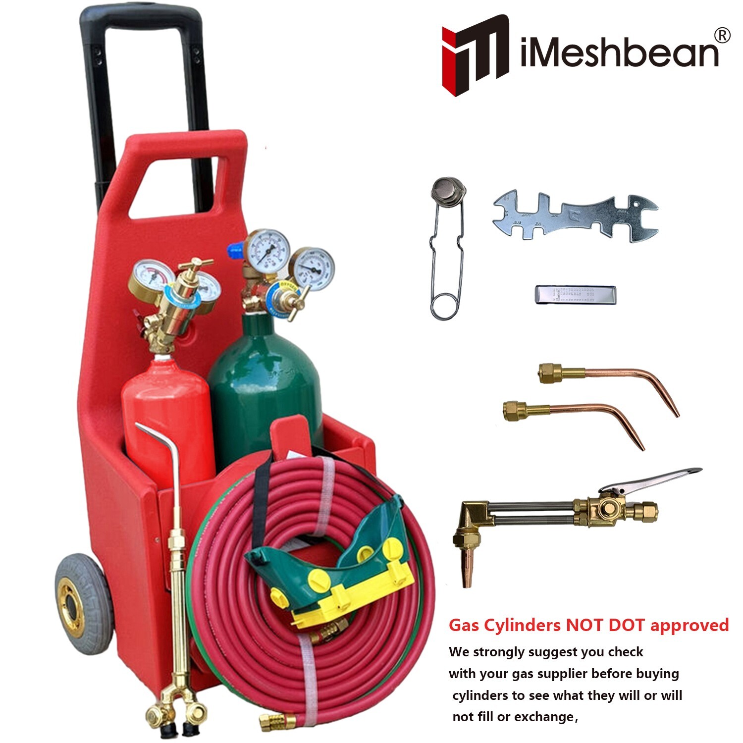 HVAC Portable Oxygen Acetylene Welding Cutting Torch Kit w/ Carrying Case & Tank