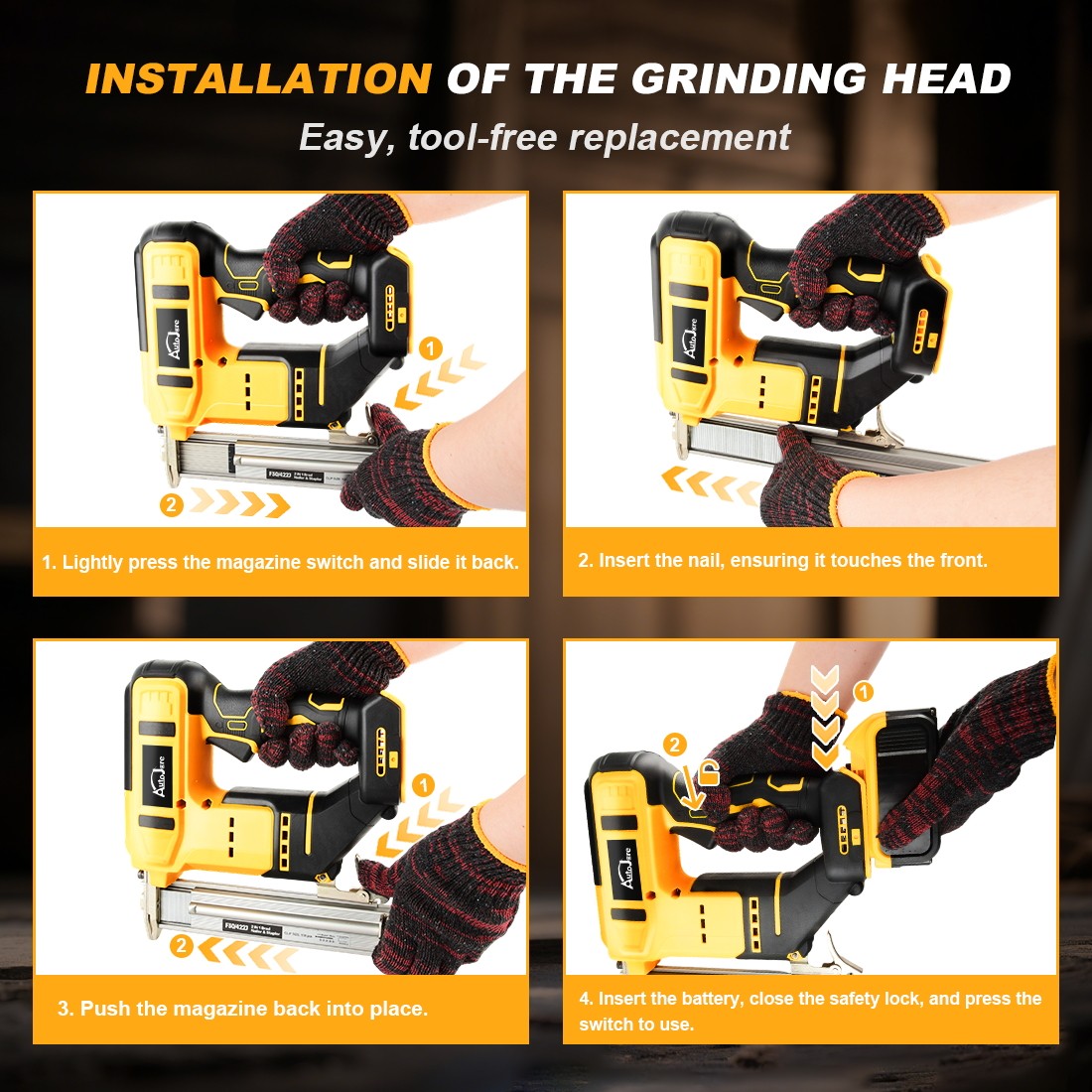 18GA Cordless Brushless Brad Nailer for Dewalt 20V Battery,2 in1 Electric Nail