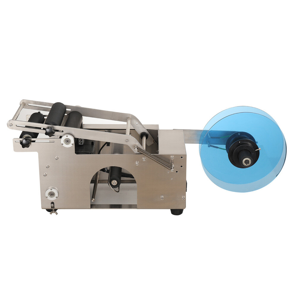 Semi-Automatic Round Bottle Labeling Machine, φ0.6-4.7" Adjustable Labeler