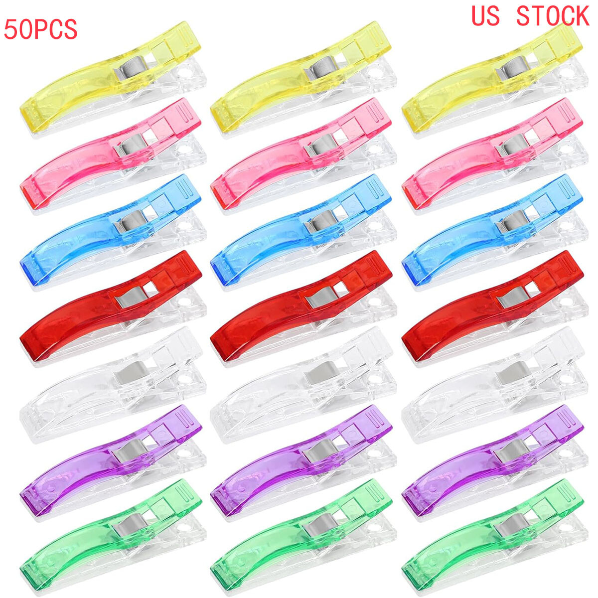 50PCS Large Sewing Clips Fabric Clips Jumbo Wonder Clips Fabric Clamps 7 Colors