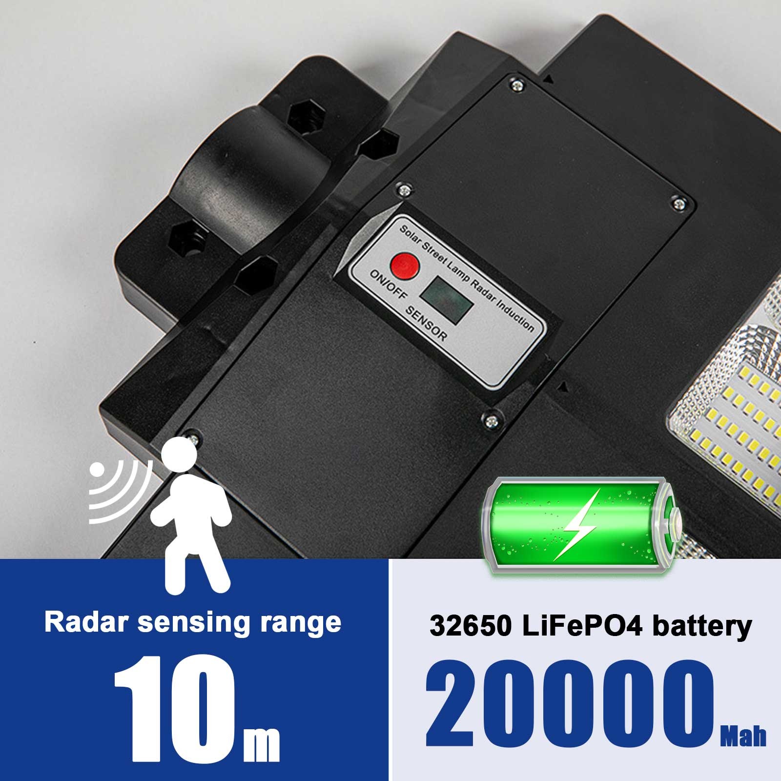 2PCS 990000000LM 1000W Watts Commercial Solar Street Light Parking Lot Road Lamp