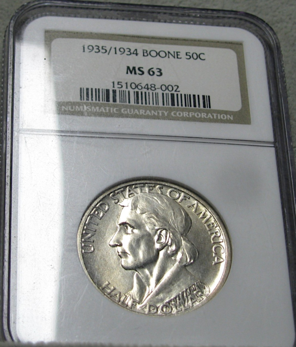 1934/1935 Boone Commemorative Half Dollar Silver NGC MS-63 Coin ---- #787C