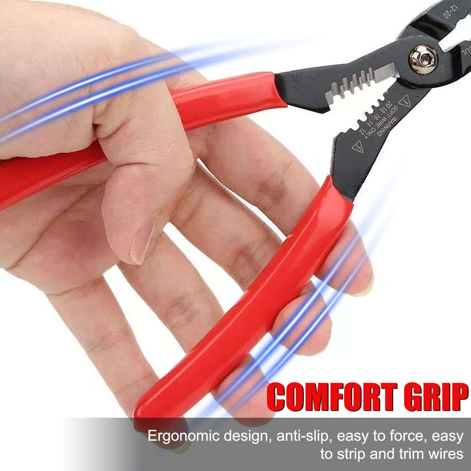 4 in 1 Wire Service Pliers Crimper Stripper Cutter Gripping for 12-20AWG Cable