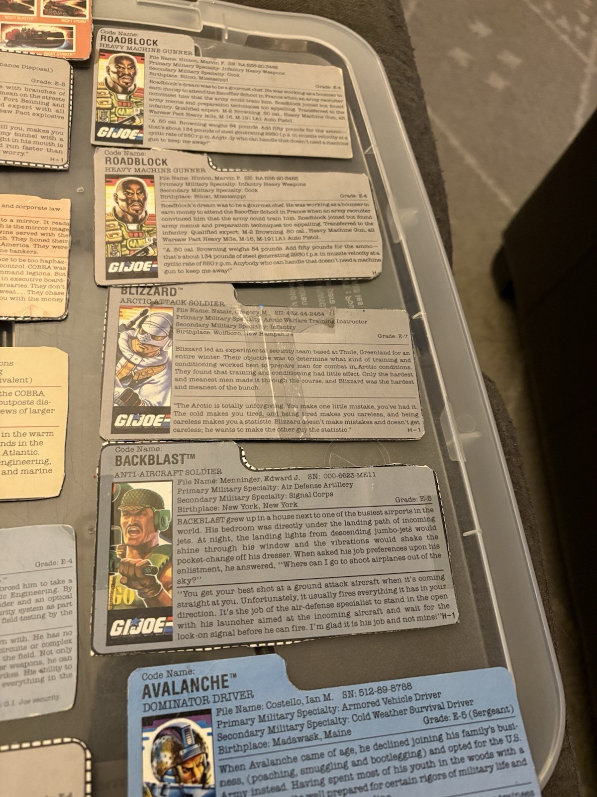 Vintage G.I. Joe File Cards Non-Sport Trading Cards Lot