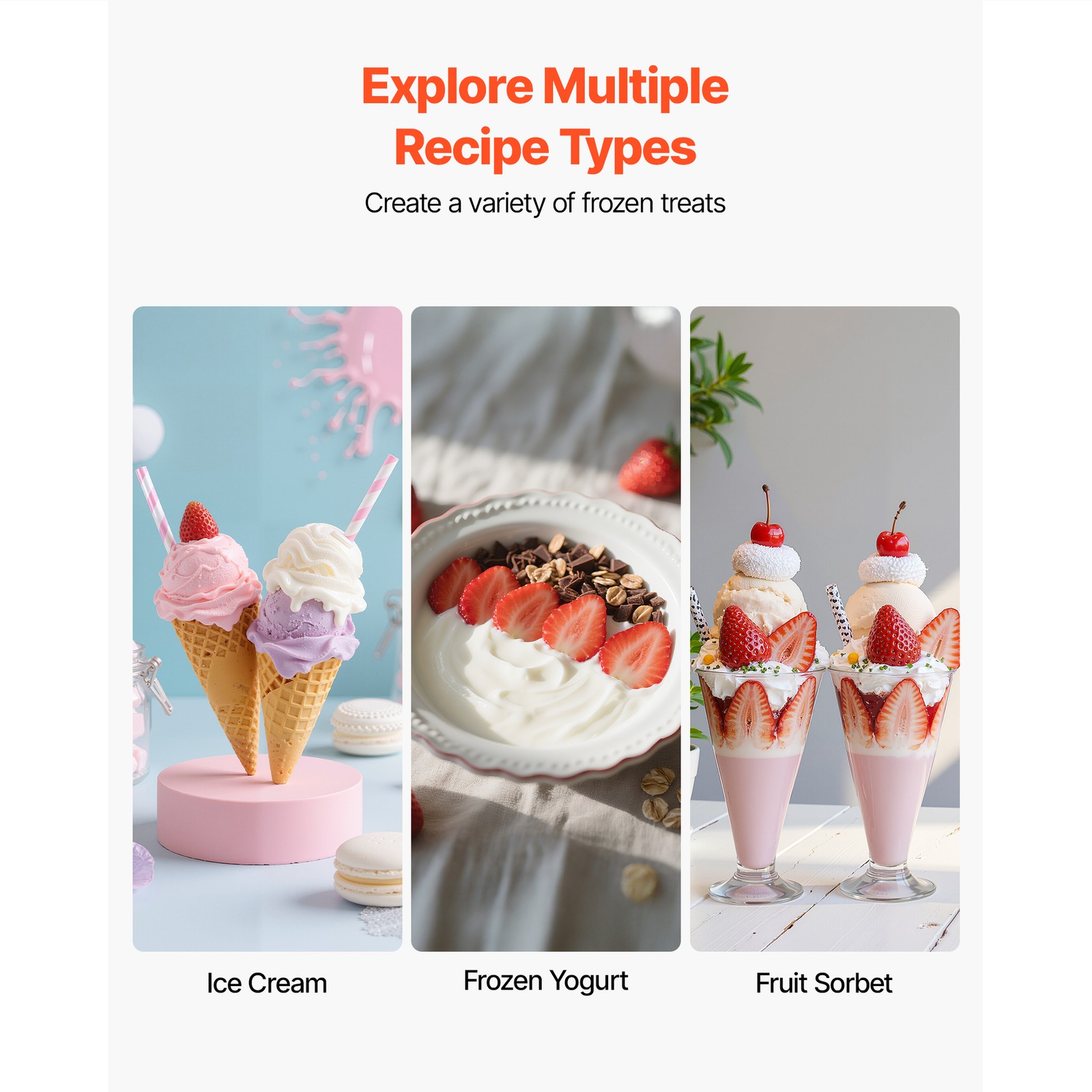 Uimoso Automatic Ice Cream Machine 2.11 Qt Capacity Stainless Steel for Home DIY