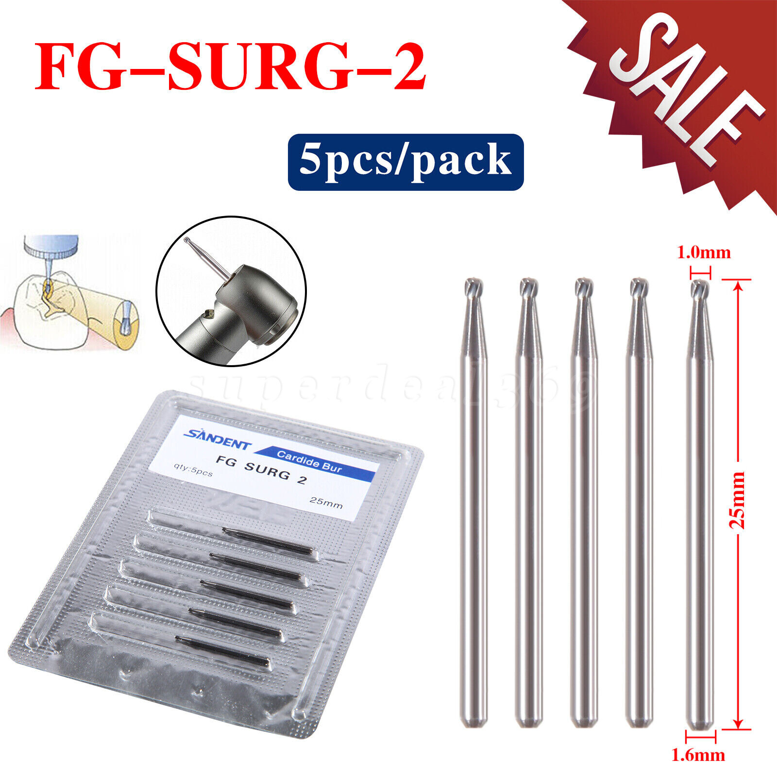 Dental Surgical Length Bur Round Long 4 557 330 25mm Carbide For High Speed ns
