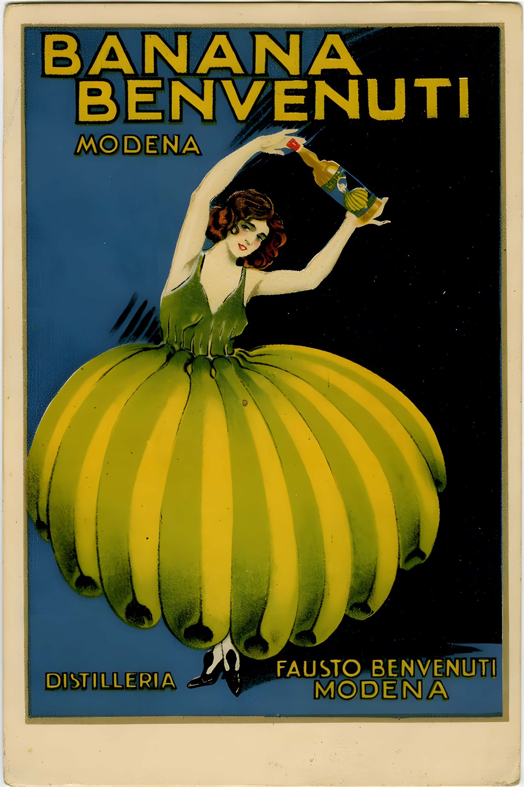 🍌 Banana Benvenuti Modena Poster - Retro 1920s Art Print 24x36” - 200 GSM