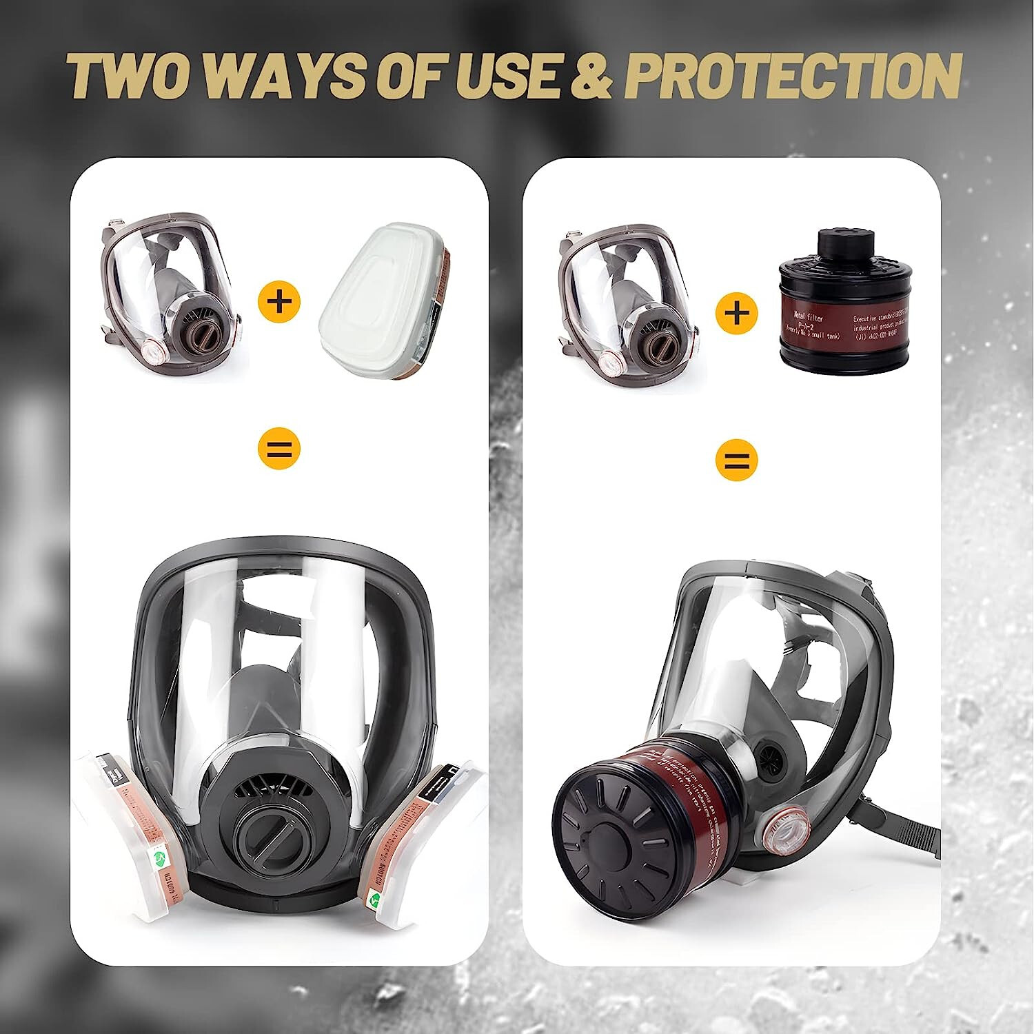 Gas Masks Survival Nuclear and Chemical Mask with 40Mm Activated Carbon