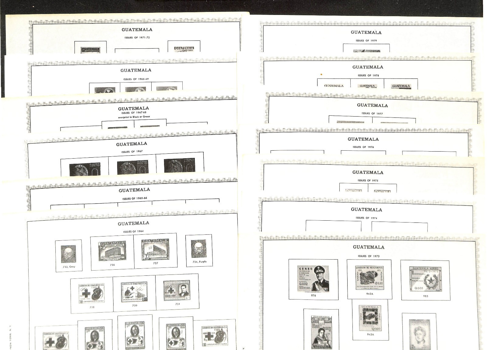 Guatemala Stamp Collection on 40 Minkus Pages, 1871-1991 (BJ)