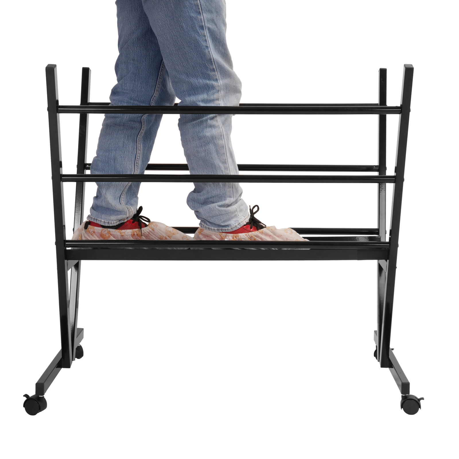 Art Storage Rack, Metal Print Rack W/ Rolling Casters Stand For Artwork, Posters