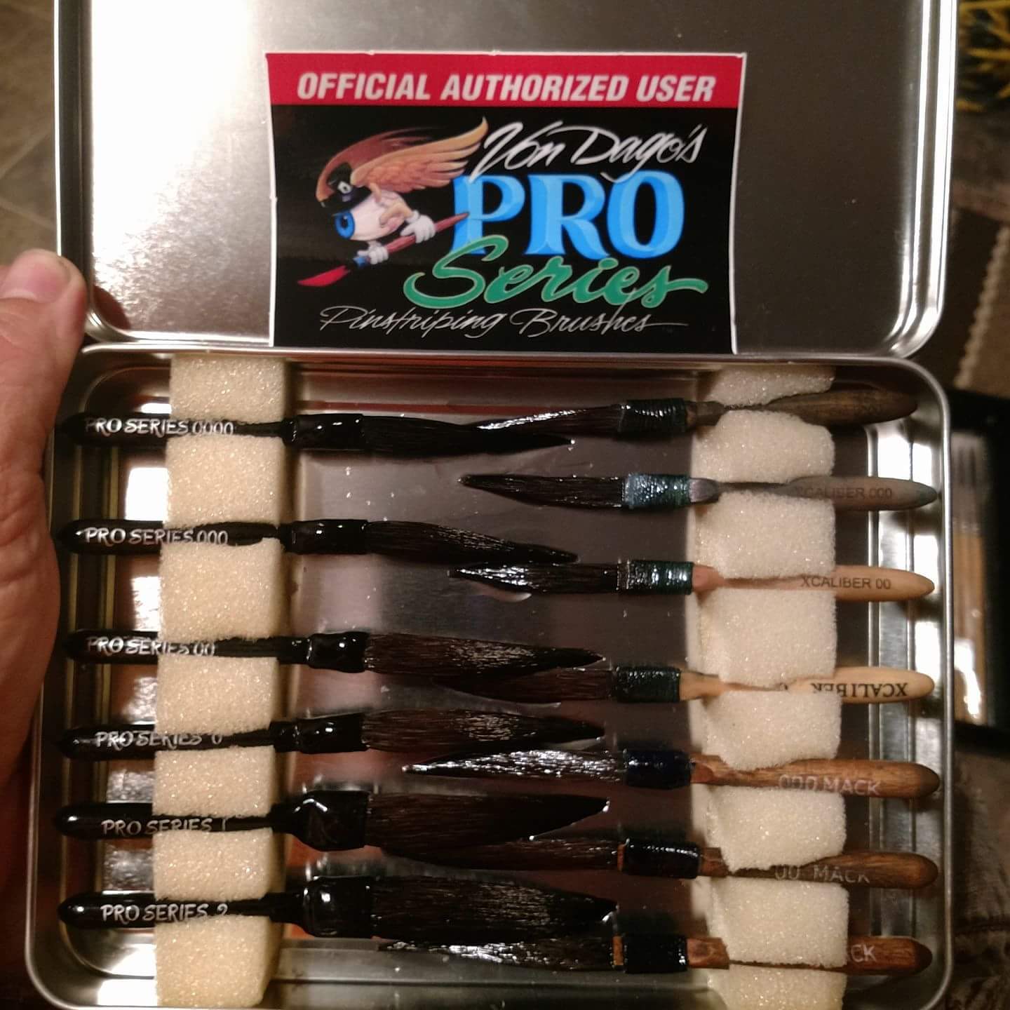 LEAK PROOF Metal BRUSH BOX to Store / Hold ""your"" Pinstriping Brushes