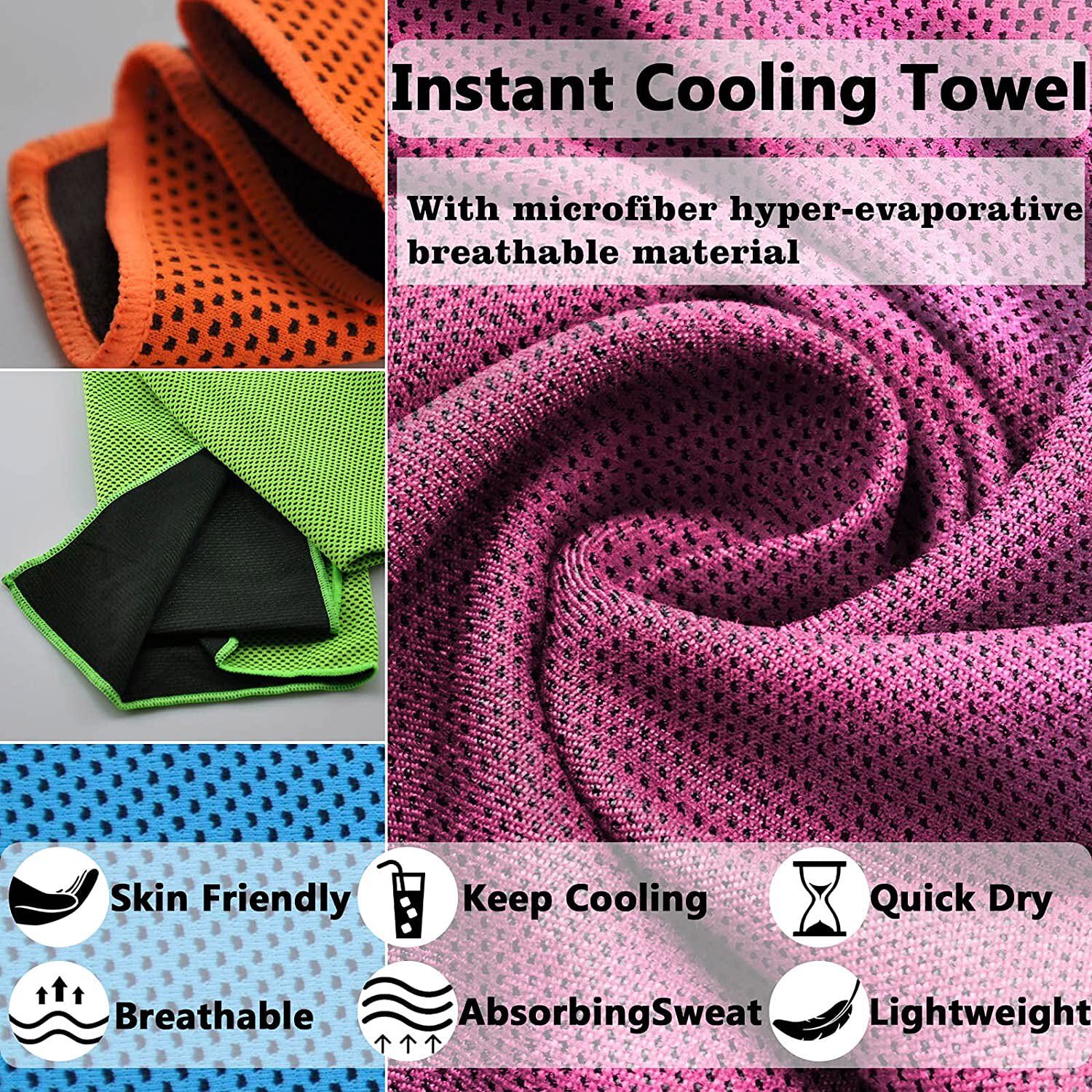 Instant Cooling Towel Ice Towel Neck Wrap For Sports Running Jogging Gym Chilly
