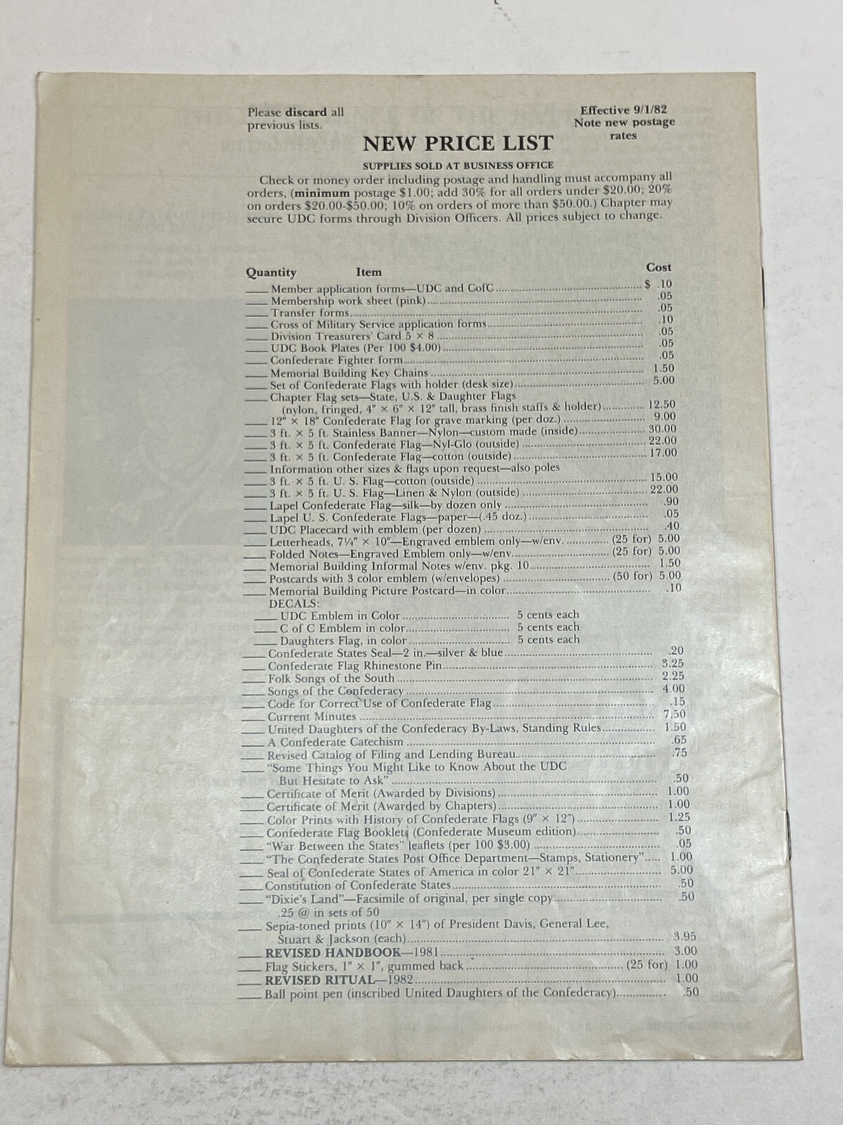 UDC United Daughters of the Confederacy Magazine Sep 1982 Mary Randolph Lee War