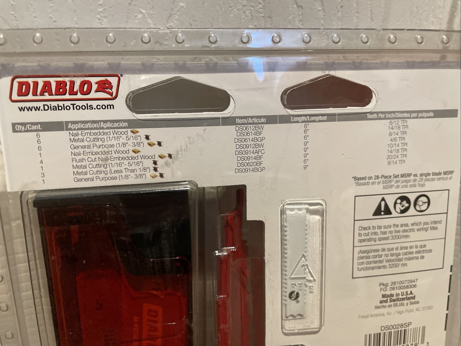 DIABLO 28-Piece Bi-Metal Reciprocating Saw Blade Set NEW/SEALED DS0028SP