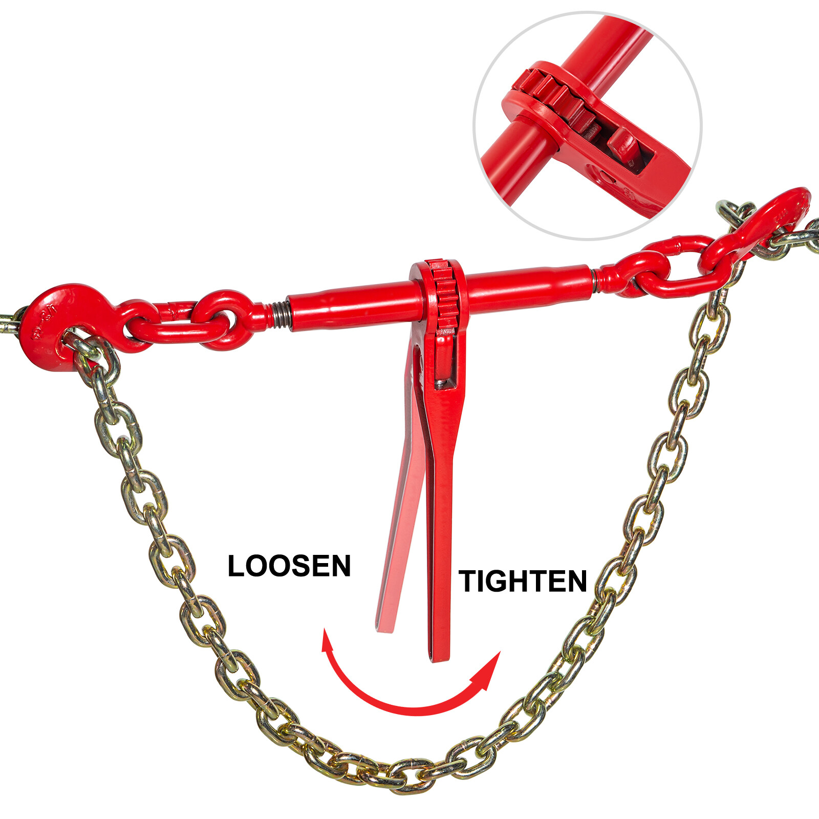 VEVOR Ratchet Load Binder Chain and Binder Kit 3/8"-1/2", 10' Chains Hauling