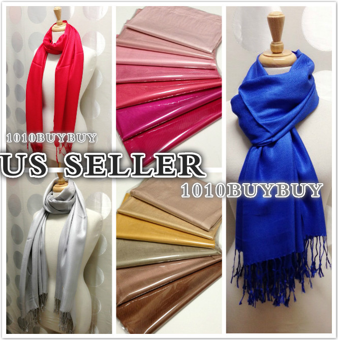 Soft Silky pashmina Shawl Wrap Women Pashmina Solid Scarf Stole Ladies Scarf