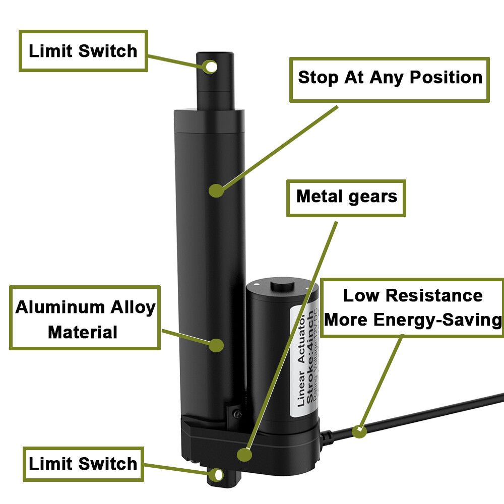 DC 12V 24V Electric Linear Actuator Cylinder Lift 1500N 3000N Stroke 2"~40" Fast
