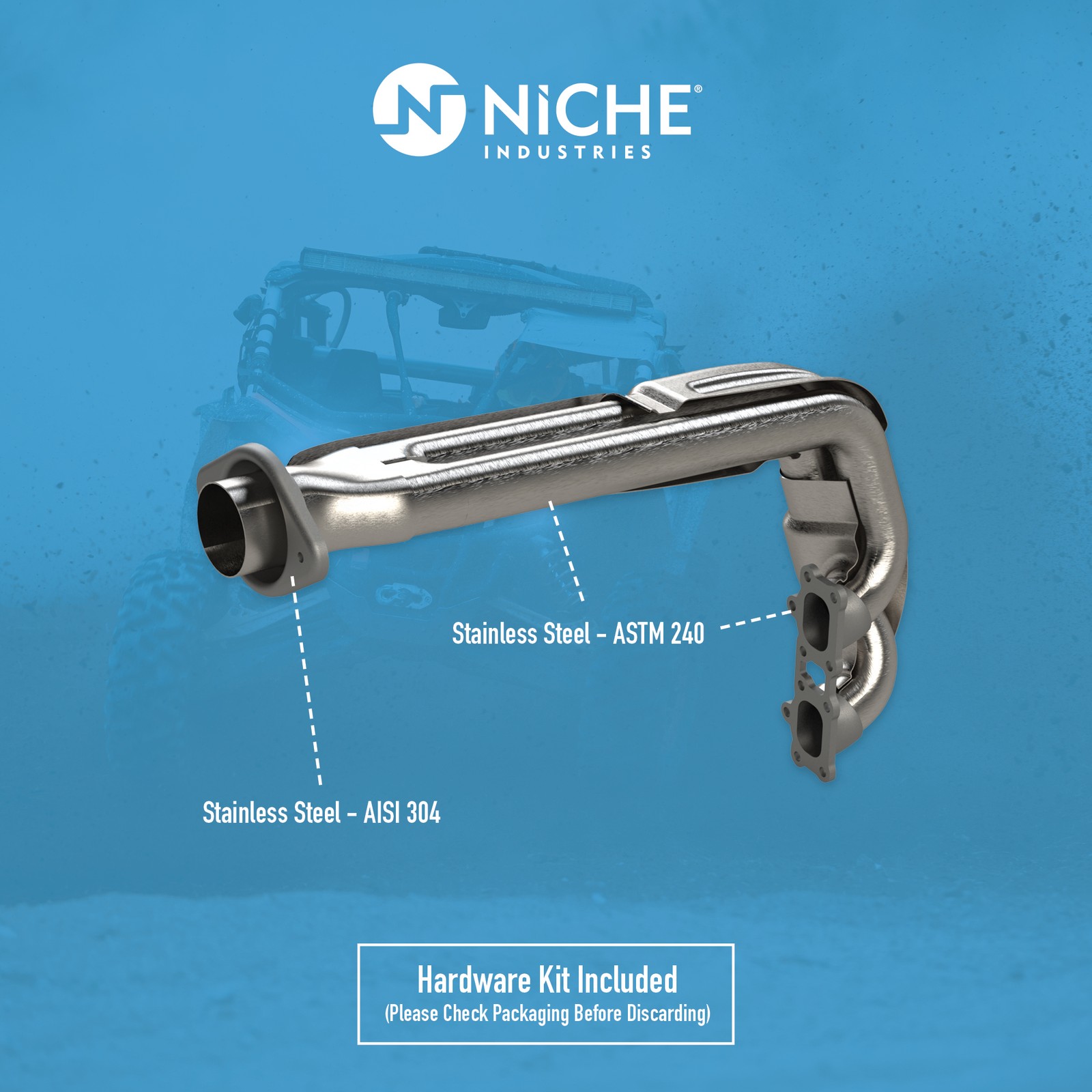 NICHE Exhaust Header Manifold for Polaris RZR S XP 1000 1262599