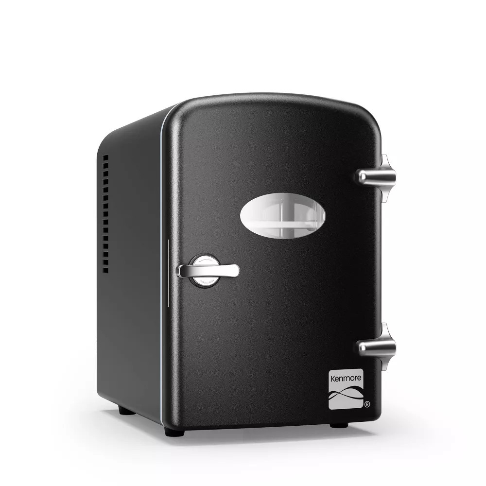 Kenmore 6 can Mini Refrigerator: Countertop Tiny Fridge for Skincare & Makeup,