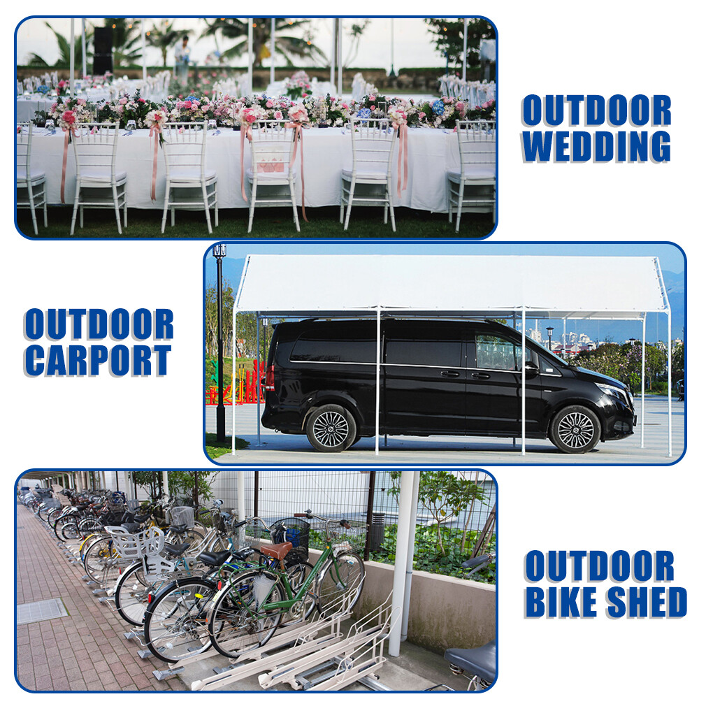 10' X 20' Heavy Duty Carport Canopy Garage Tent, Steel Car Shelter Party Tent